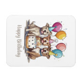 Happy Birthday Pit Bull Dogs Magneet (Horizontaal)