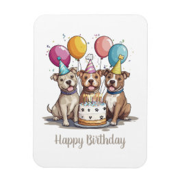 Happy Birthday Pit Bull Dogs Magneet