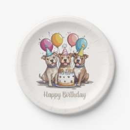 Happy Birthday Pit Bull Dogs Papieren Bordje
