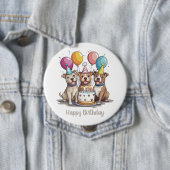 Happy Birthday Pit Bull Dogs Ronde Button 4,0 Cm (In situ)