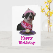 Happy Birthday Pit Bull Princess Kaart (Gele Bloem)