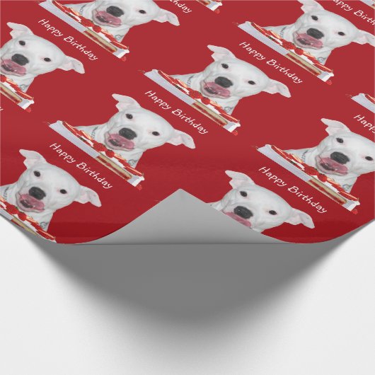 Happy Birthday Pitbull Cadeaupapier (Hoek)