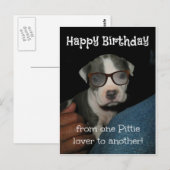 Happy Birthday Pittie Briefkaart (Voorkant / Achterkant)
