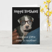 Happy Birthday Pittie Kaart (Gele Bloem)