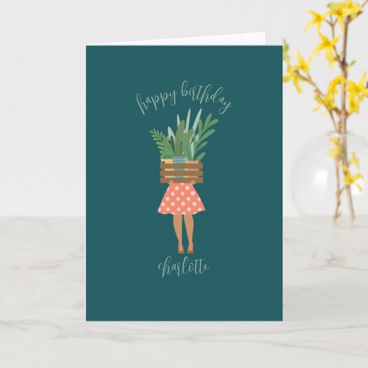 Happy Birthday Plant Lady Card Kaart (Gele Bloem)