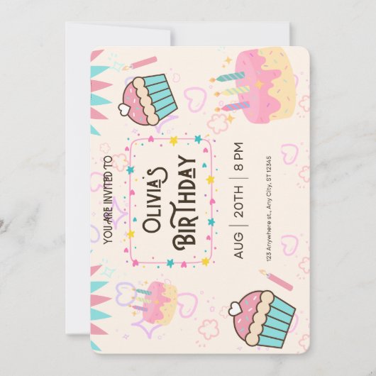 Happy Birthday pnik Invitation Kaart (Voorkant)