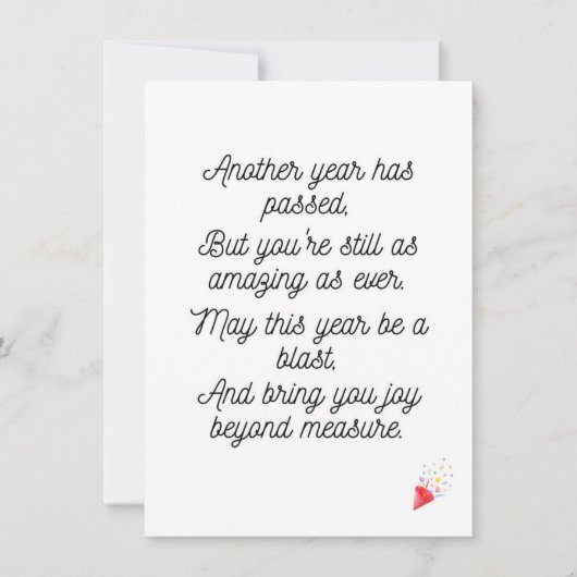 Happy Birthday Poem Kaart (Voorkant)