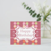 Happy Birthday (poka stippen) Briefkaart (Staand voorkant)