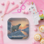 Happy Birthday Polar Beer Papieren Bordje (Feest)