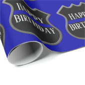 Happy Birthday Police Badges Cadeaupapier (Rol Hoek)