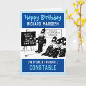 Happy Birthday Politie Constable Kaart (Gele Bloem)