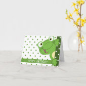 Happy Birthday Polka Dot and Frog Design Kaart (Gele Bloem)