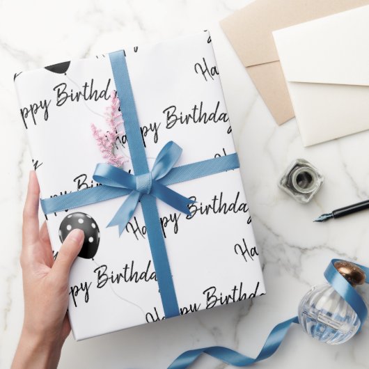 Happy Birthday Polka Dot Balloons Cadeaupapier (Geschenken)