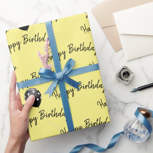 Happy Birthday Polka Dot Balloons Cadeaupapier (Geschenken)