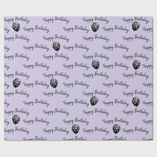 Happy Birthday Polka Dot Balloons Cadeaupapier (Vlak)