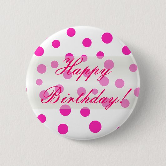 Happy Birthday Polka Dot Button (Voorkant)