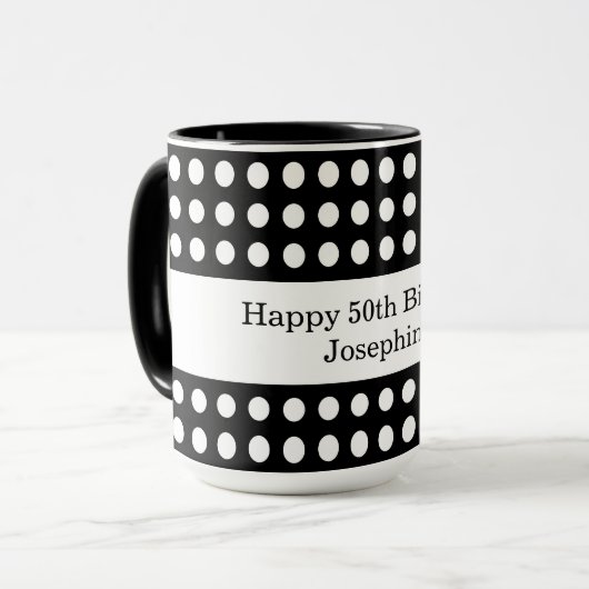 Happy Birthday Polka Dot Mok (Voorkant links)