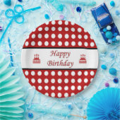 Happy Birthday Polka Dot Papieren Bordje (Feest)
