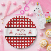 Happy Birthday Polka Dot Papieren Bordje (Feest)