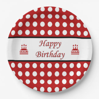 Happy Birthday Polka Dot Papieren Bordje