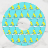 Happy Birthday Polka Dot Party Pet Celebration Wijnglaslabel (Voorkant)