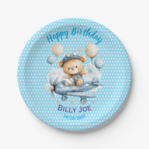 Happy Birthday Polka Dot Schattigee teddybeer in h Papieren Bordje