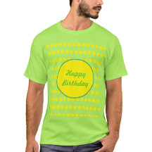 Happy Birthday Polka Dot T-Shirt (Neon Green)