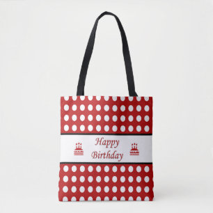 Happy Birthday Polka Dot Tote Bag