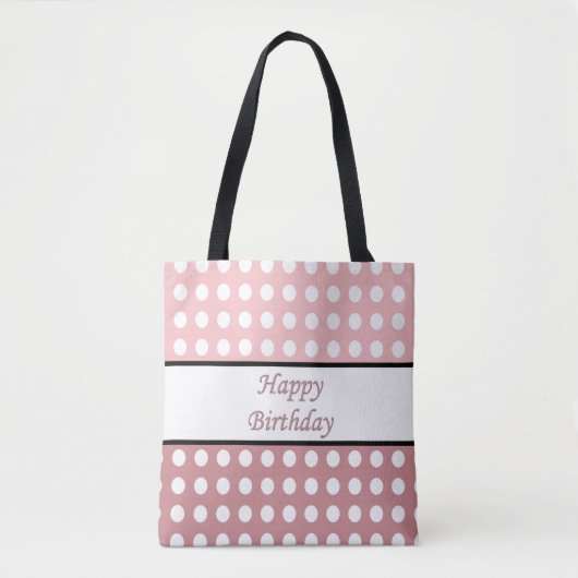 Happy Birthday Polka Dot Tote Bag (Voorkant)