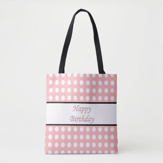 Happy Birthday Polka Dot Tote Bag (Voorkant)