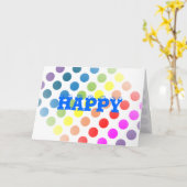 Happy Birthday Polka Dots Kaart (Gele Bloem)