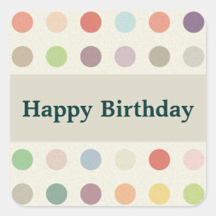 Happy Birthday Polka Dots Sticker