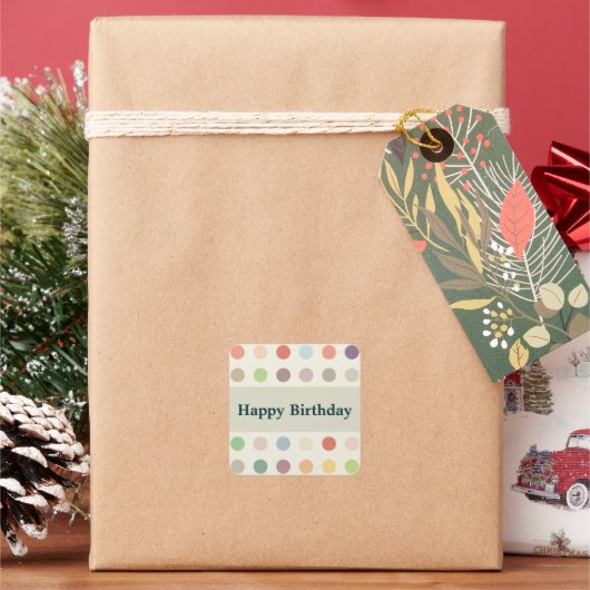 Happy Birthday Polka Dots Sticker (Feestdagen)