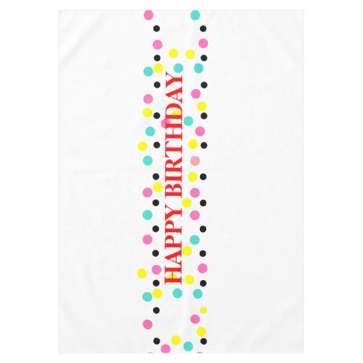 Happy Birthday Polka Dots Tafelkleed (Voorkant)