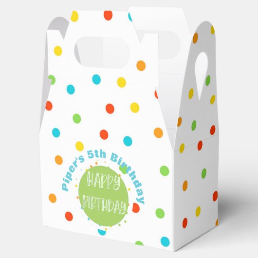 Happy Birthday Polkadot Bright Favor Box aanpassen Bedankdoosjes (Geopend)