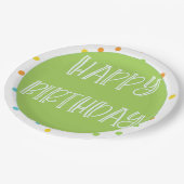 Happy Birthday Polkadots Paper Borden Bright Papieren Bordje (Gekanteld)