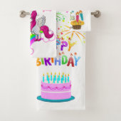 Happy Birthday Pony Giraffe Badkamer Handdoek Sets (Insitu)
