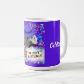 Happy Birthday Poodle Coffee Mok (Voorkant rechts)