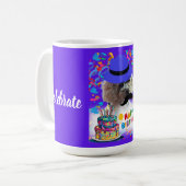 Happy Birthday Poodle Coffee Mok (Voorkant links)