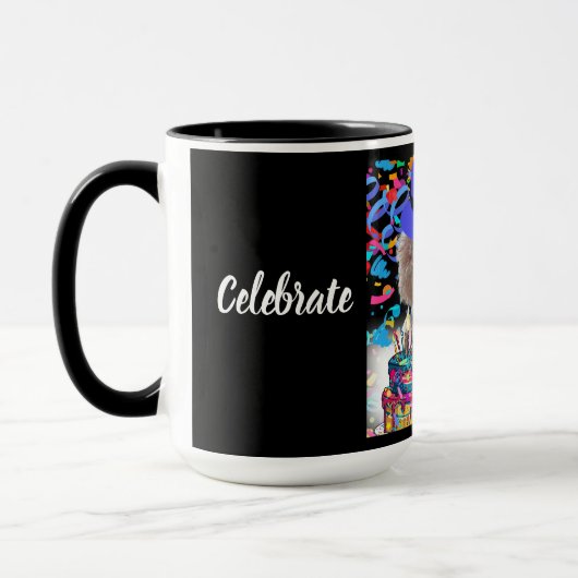 Happy Birthday Poodle Coffee Mok (Links)