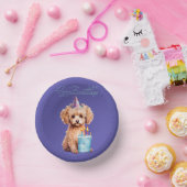 Happy Birthday Poodle met Party Pet & Bday Cake Papieren Kommen (Feest)