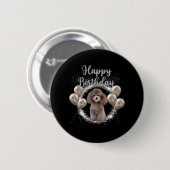 Happy Birthday Poodle Ronde Button 5,7 Cm (Voorkant /achterkant)
