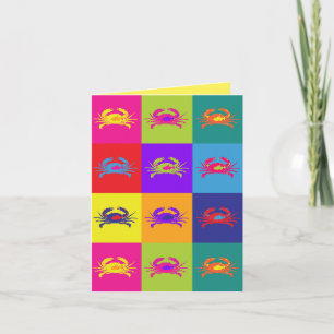 Happy Birthday Pop Kunst Krabben Meerkleurig Kaart