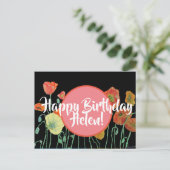 Happy Birthday Poppy floral dames Name Briefkaart (Staand voorkant)