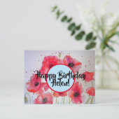 Happy Birthday Poppy floral dames Name Briefkaart (Staand voorkant)