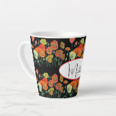 Happy Birthday Poppy floral Oranje dames Naam Mok (Linkerhoek)