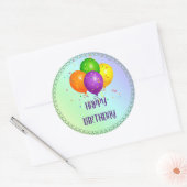 Happy Birthday, populair design Classic Round Stic Ronde Sticker (Envelop)