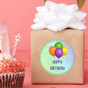 Happy Birthday, populair design Classic Round Stic Ronde Sticker
