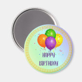 Happy Birthday, populair design, Magneet (Voorkant / Achterkant)