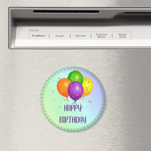 Happy Birthday, populair design, Magneet (Insitu (Vaatwasser))